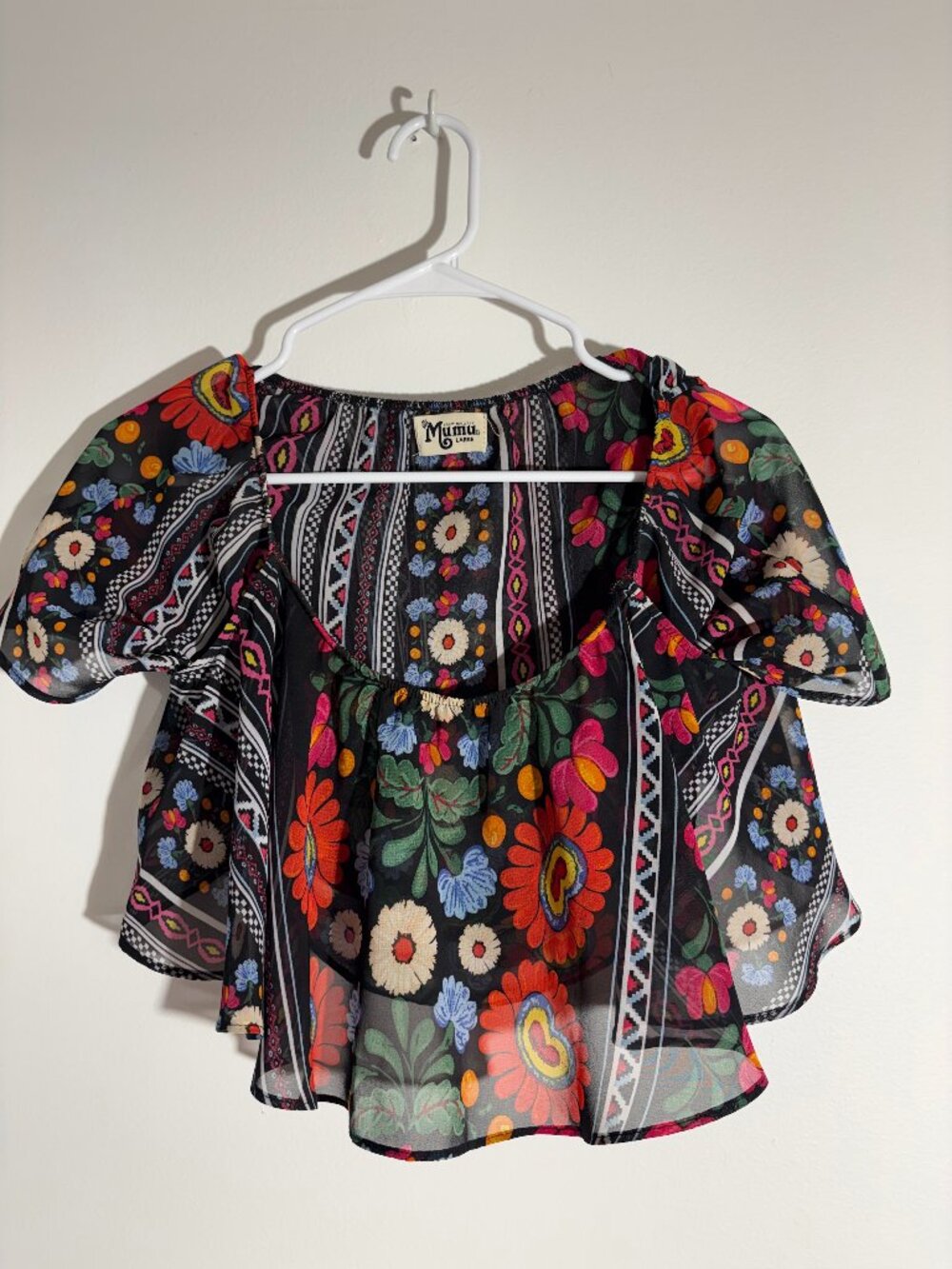 Show Me Your Mumu Nica Ruffle Crop Top Mexicali Floral- Size L